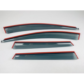 Дефлекторы окон Volvo XC60 2008-2018 с нерж. хром полоской-5